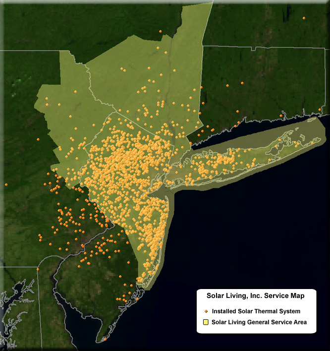 Solar Living Coverage Map And Display Of Installed Jobs